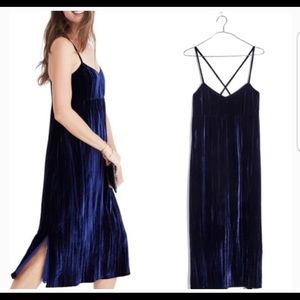 NWT Madewell Crushed Velvet Dress Sz M